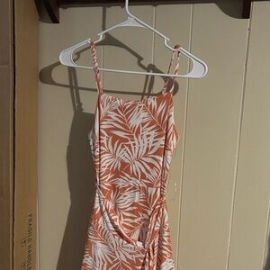 No Boundaries Tropical Print Maxi Dress in Orange and White